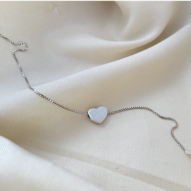 Silver Heart Necklace, Sterling Silver Heart Necklace, S925 Silver Heart Necklace, Dainty Necklace, Tiny Necklace, Tiny Heart Necklace