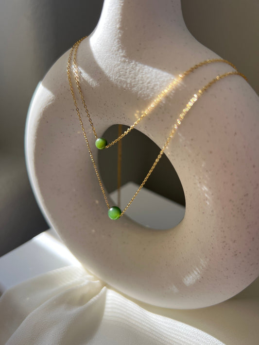 Natural Jade Necklace, Dainty Jade Necklace, Hetian Jade Choker Necklace, Tiny Jade Necklace, Dainty Chain Necklace, Gold Filled Necklace