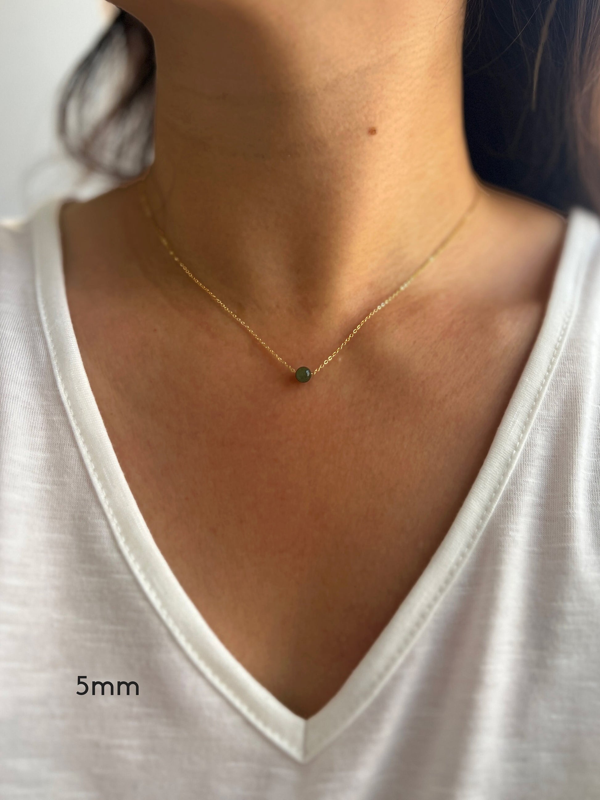 Natural Jade Necklace, Dainty Jade Necklace, Hetian Jade Choker Necklace, Tiny Jade Necklace, Dainty Chain Necklace, Gold Filled Necklace