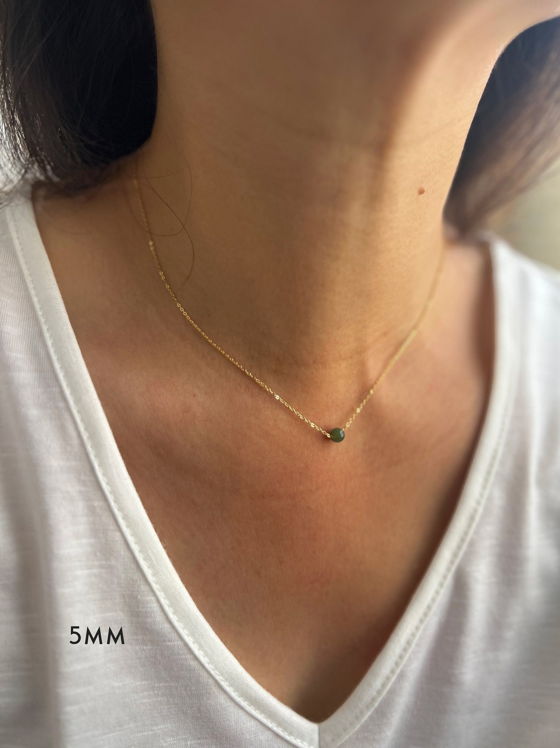 Natural Jade Necklace, Dainty Jade Necklace, Hetian Jade Choker Necklace, Tiny Jade Necklace, Dainty Chain Necklace, Gold Filled Necklace