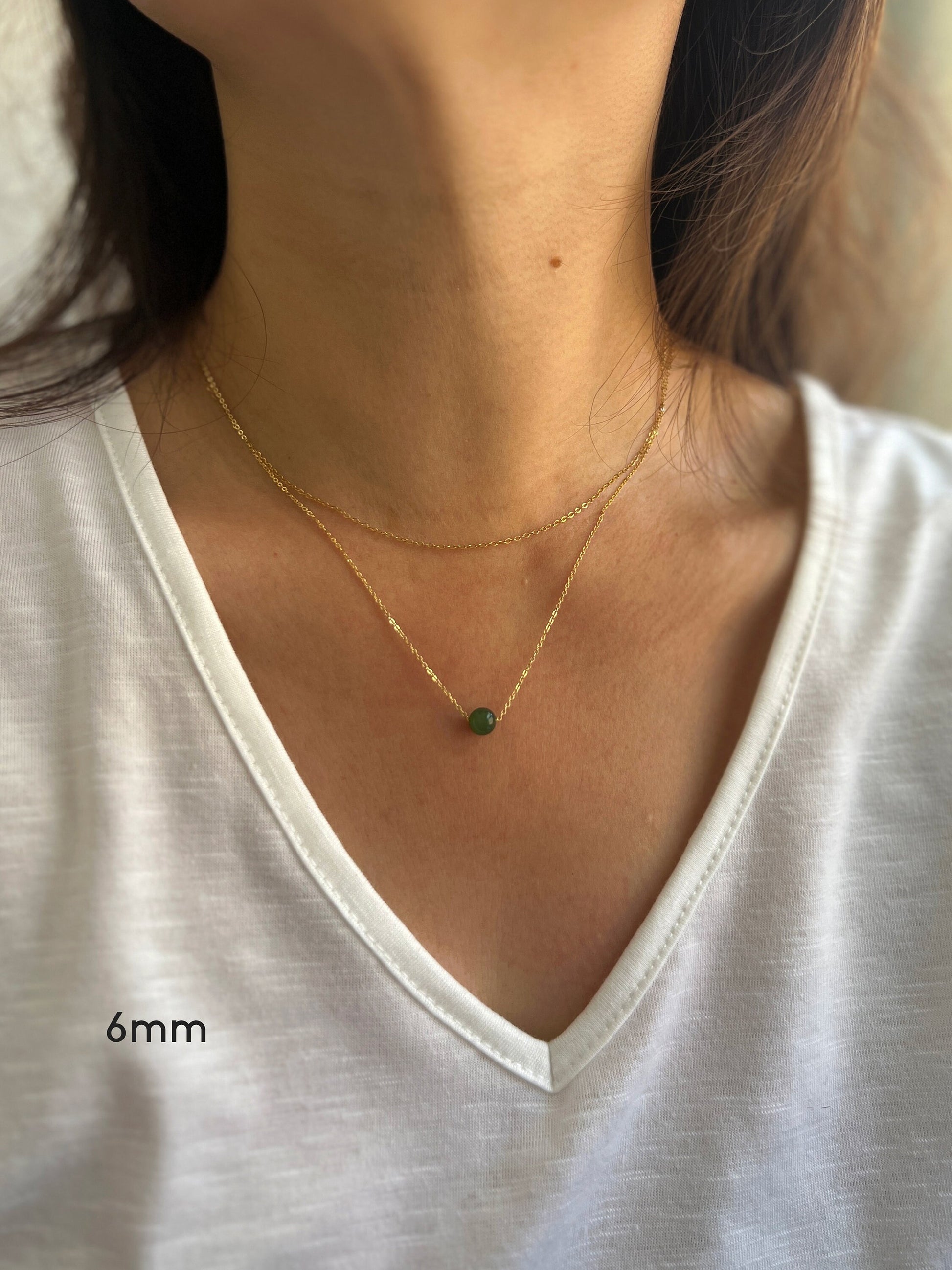 Natural Jade Necklace, Dainty Jade Necklace, Hetian Jade Choker Necklace, Tiny Jade Necklace, Dainty Chain Necklace, Gold Filled Necklace