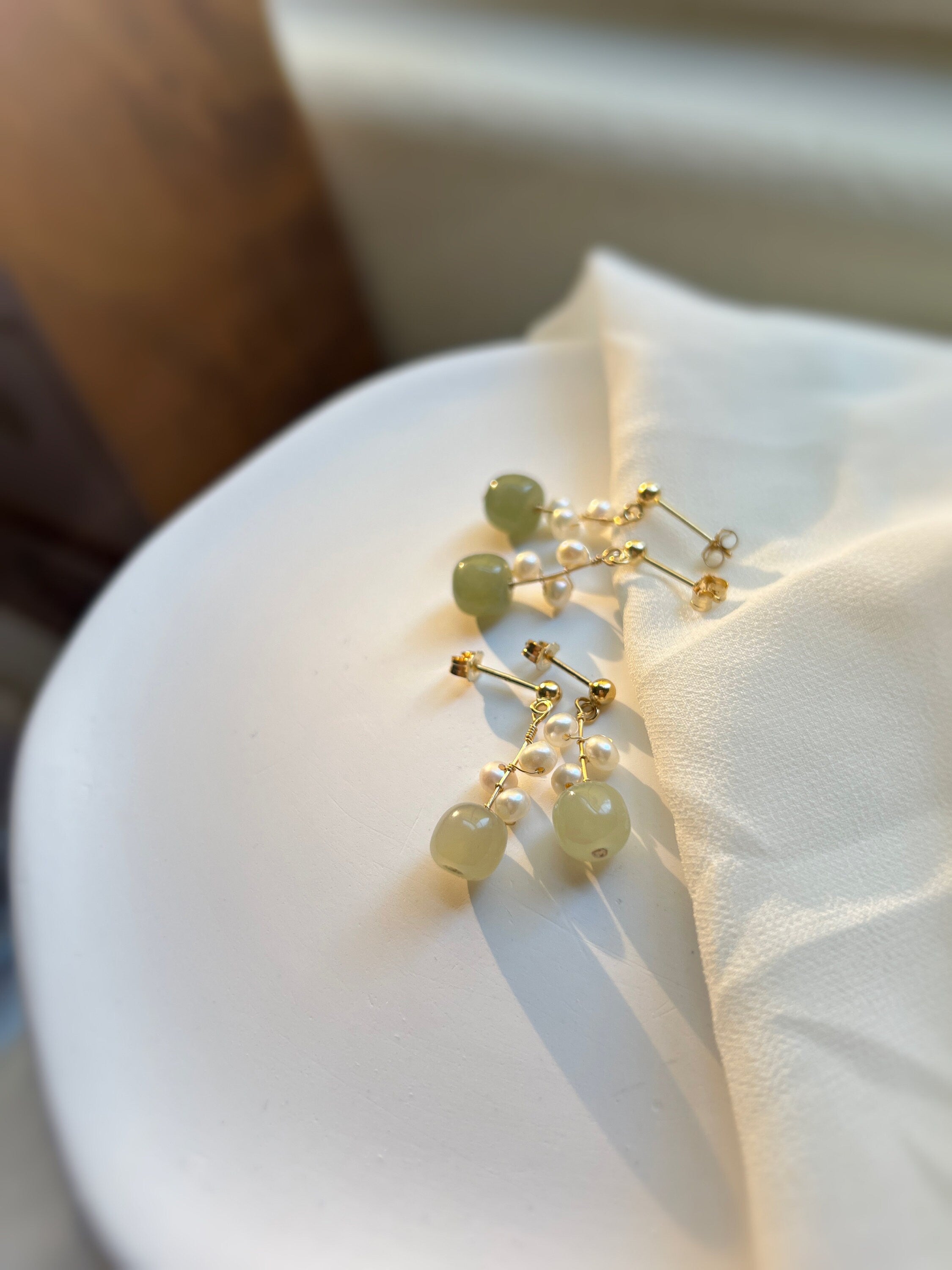 Jade on sale pearl earrings