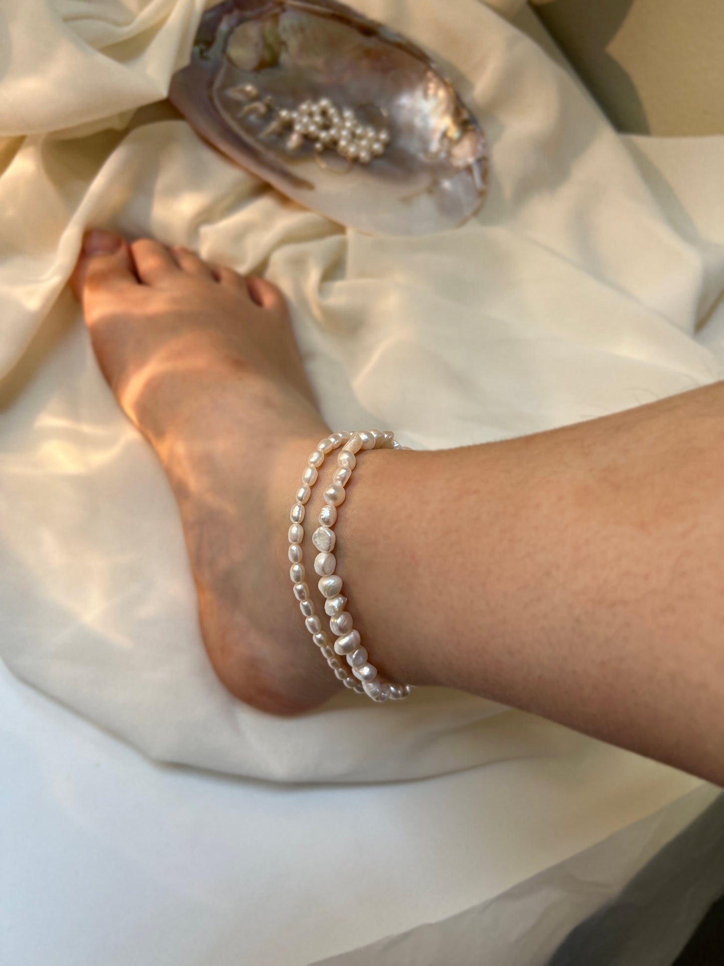 Baroque Pearl Anklet, Colorful Beads Anklet, Natural Pearl Anklet, Fre –  Shanali Jewelry