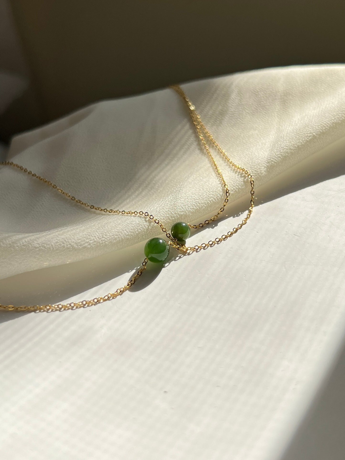 Natural Jade Necklace, Dainty Jade Necklace, Hetian Jade Choker Necklace, Tiny Jade Necklace, Dainty Chain Necklace, Gold Filled Necklace