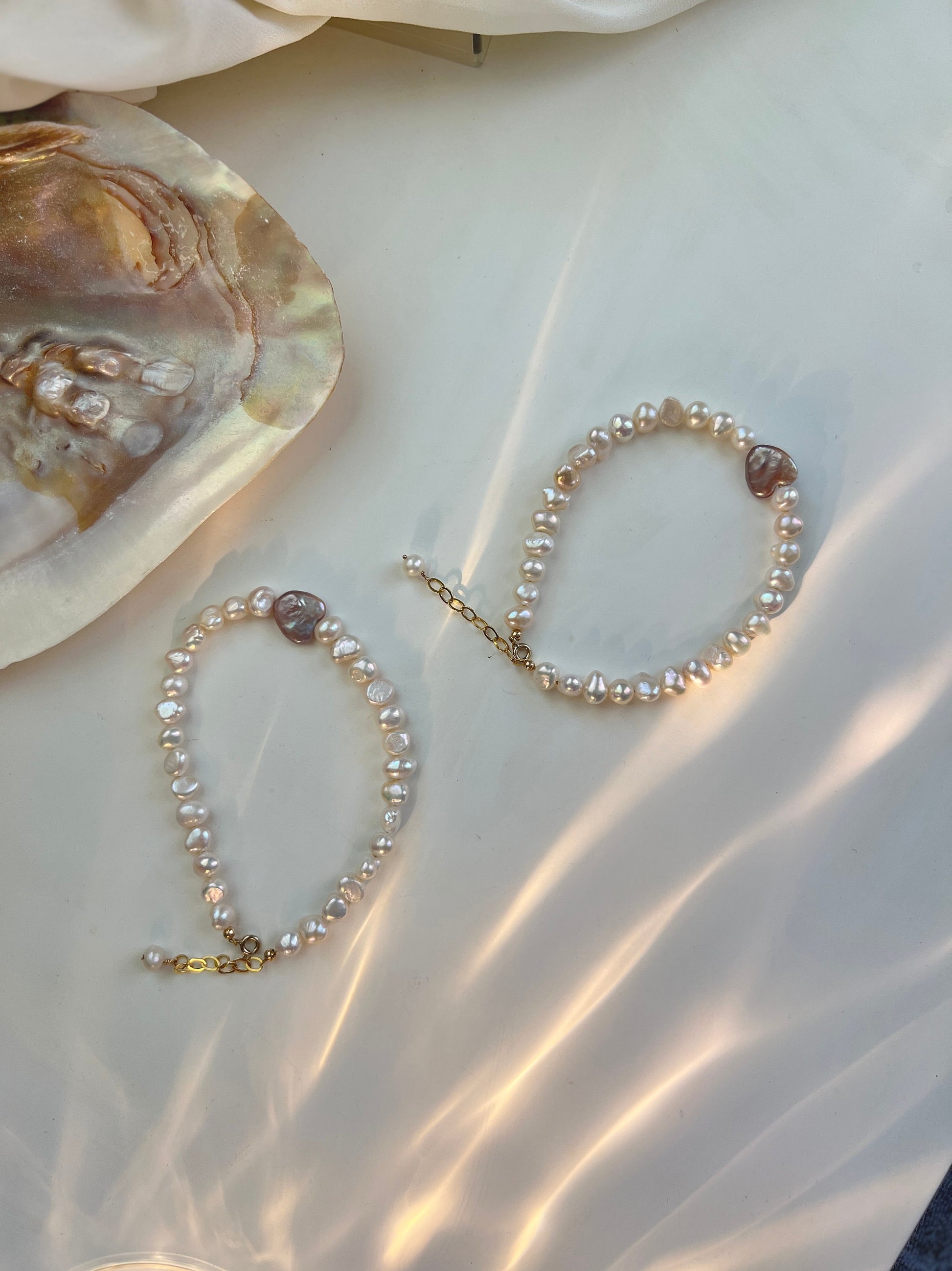 Baroque Pearl Anklet, Natural Pearl Stretch Anklet, Fresh Water Pearl Anklet Bracelet, Unique Pearl Elastic Anklet, Vintage Stretch Anklet