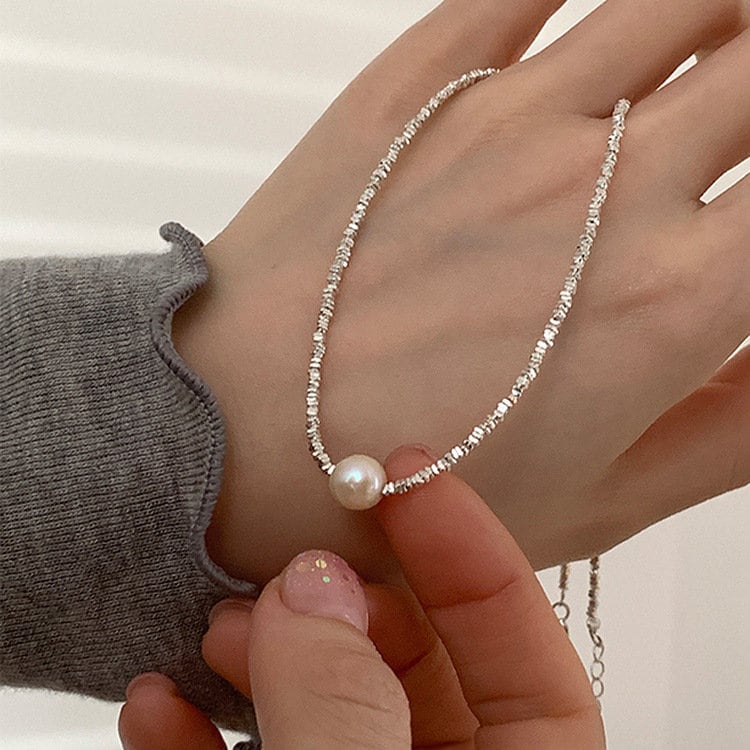 Sterling Silver Pearl Necklace, White Pearl Necklace for Women, Bridesmaid  Gift, Bithday Gift, Dainty Silver Necklace, Everyday Necklace - Etsy |  Simple pearl necklace, Small pearl necklace, Simple silver jewelry