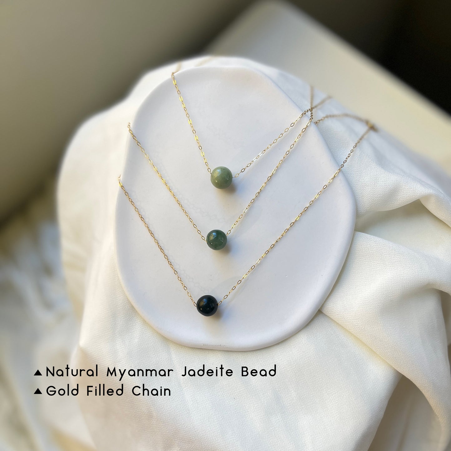 Natural Jadeite Necklace, Dainty Jade Necklace, Myanmar Jadeite Pendant, Burmese Jade, Gold Filled Dainty Chain, Jadeite Chocker Necklaces