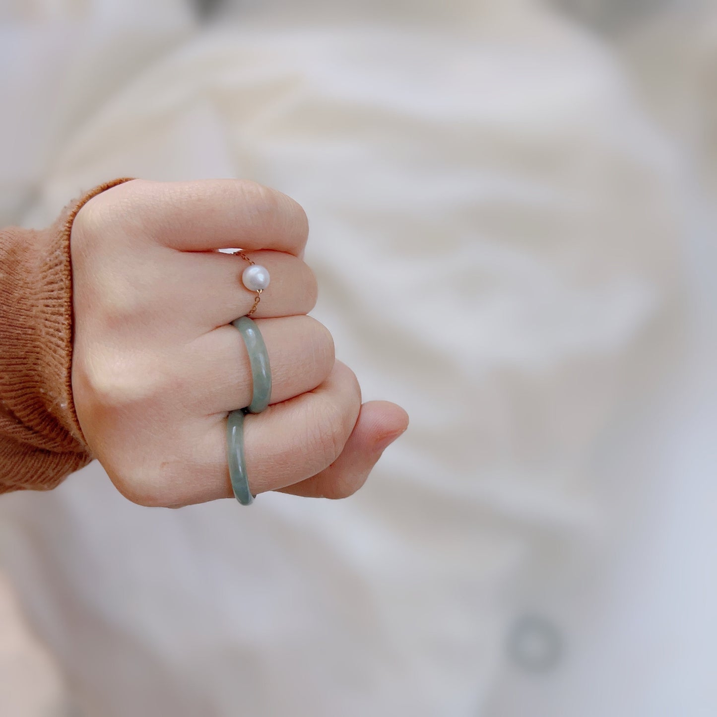 Genuine Burmese Jadeite Ring, Light Blue Jade Ring, 3mm 4mm Thin Jadeite Band, Myanmar Jadeite Ring, Burma Jade Ring, Icy Jadeite