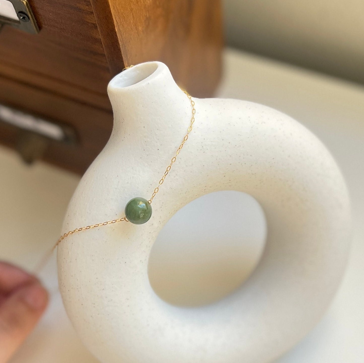 Natural Jadeite Necklace, Dainty Jade Necklace, Green Jadeite Pendant, Burmese Jade, Gold Filled Jade Jewelry, Adjustable Chocker Necklaces