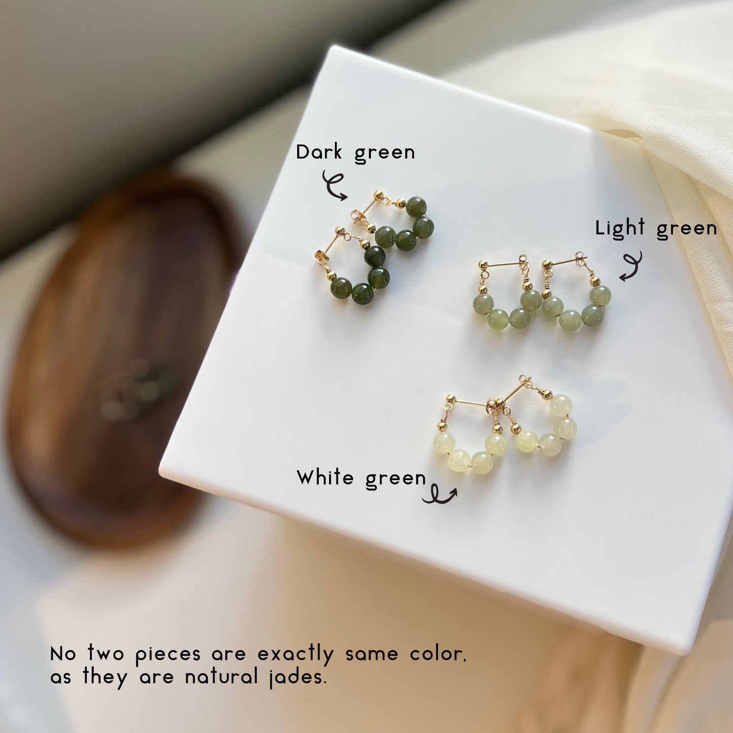 Natural Jade Earrings, Jade Beads Hood Earring, clip-on Earrings, Hetian Jade Earrings, Light Green Jade Earrings, Natural Nephrite Jade