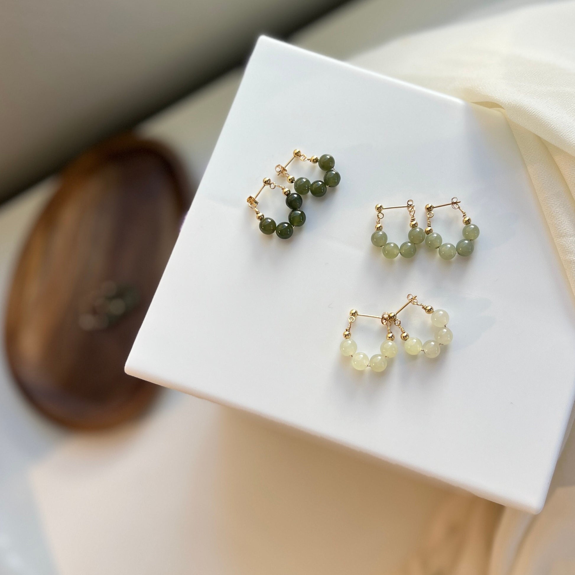 Natural Jades hood Earrings