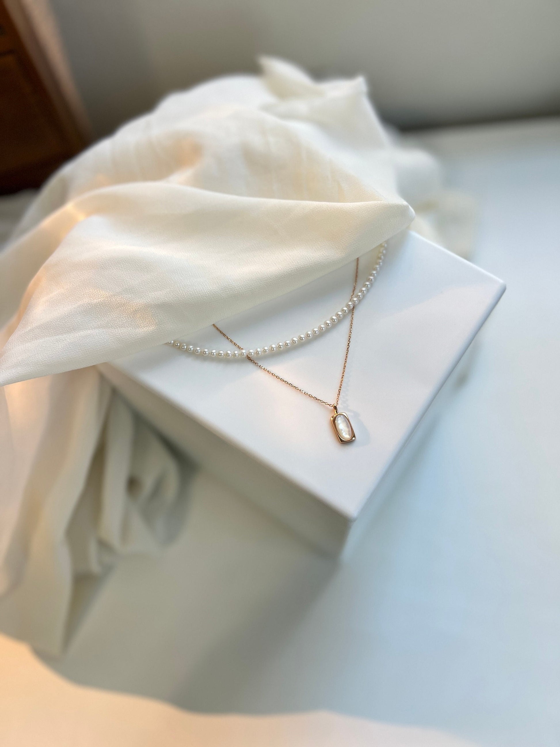 Tiny Pearl Necklace, Beaded Pearls Necklace, Dainty Pearl Necklace, Fresh Water Pearl Necklace, Layered Necklace, Wedding Bridal Pearl Gift