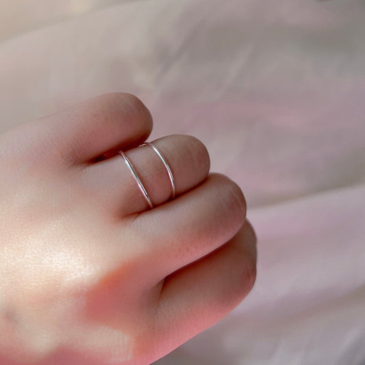 925 Sterling Silver Ring, Polished 1mm 1.2mm Simple Stackable Ring, Gold/ Rose Gold/ Silver Thin Midi Ring,  Small Band Vintage Ring