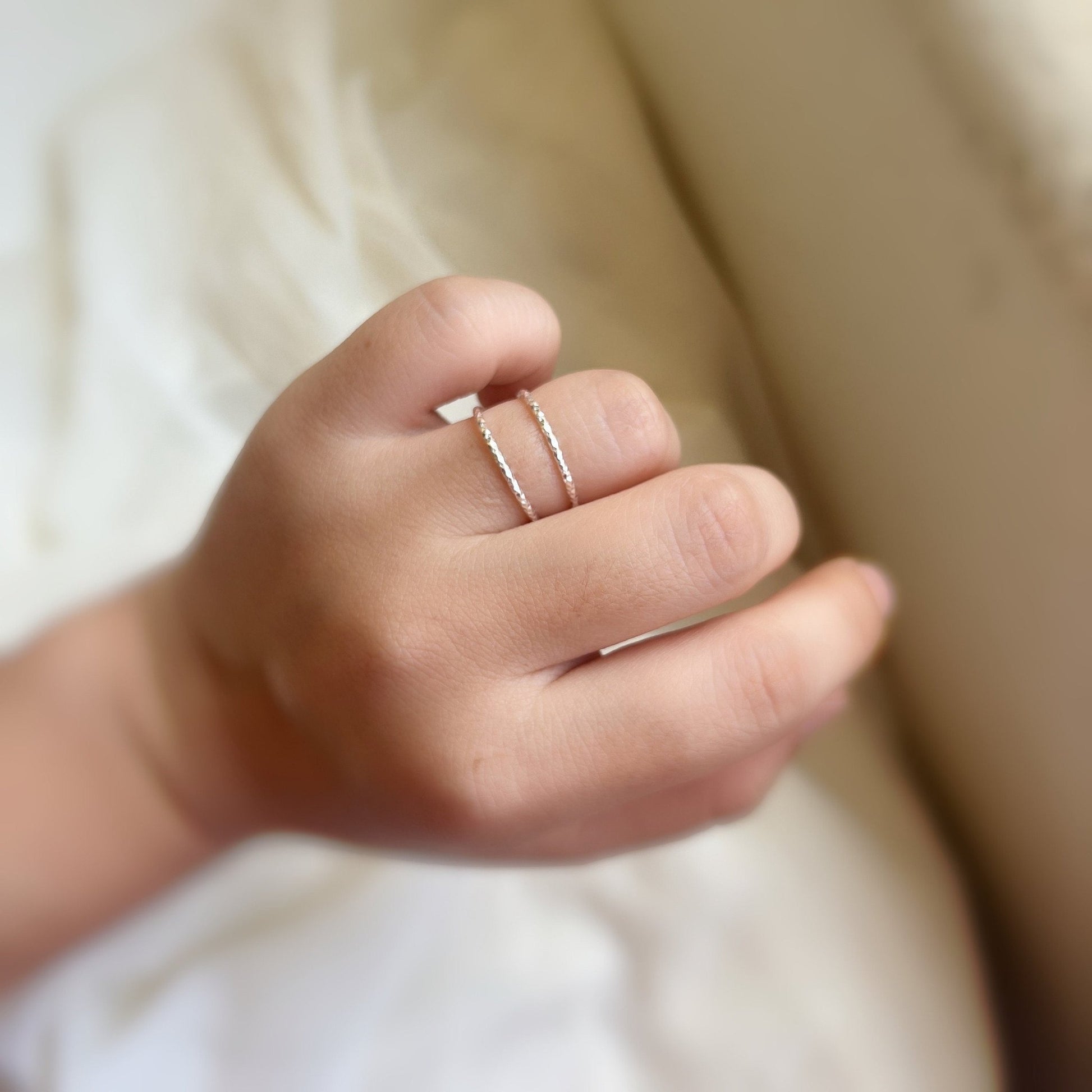 Solid Sterling Silver Ring, Sparkle Silver Ring, Thin Stackable Ring, Stacking Ring, S999 Sterling Silver Ring, Triangle Texture Silver Ring