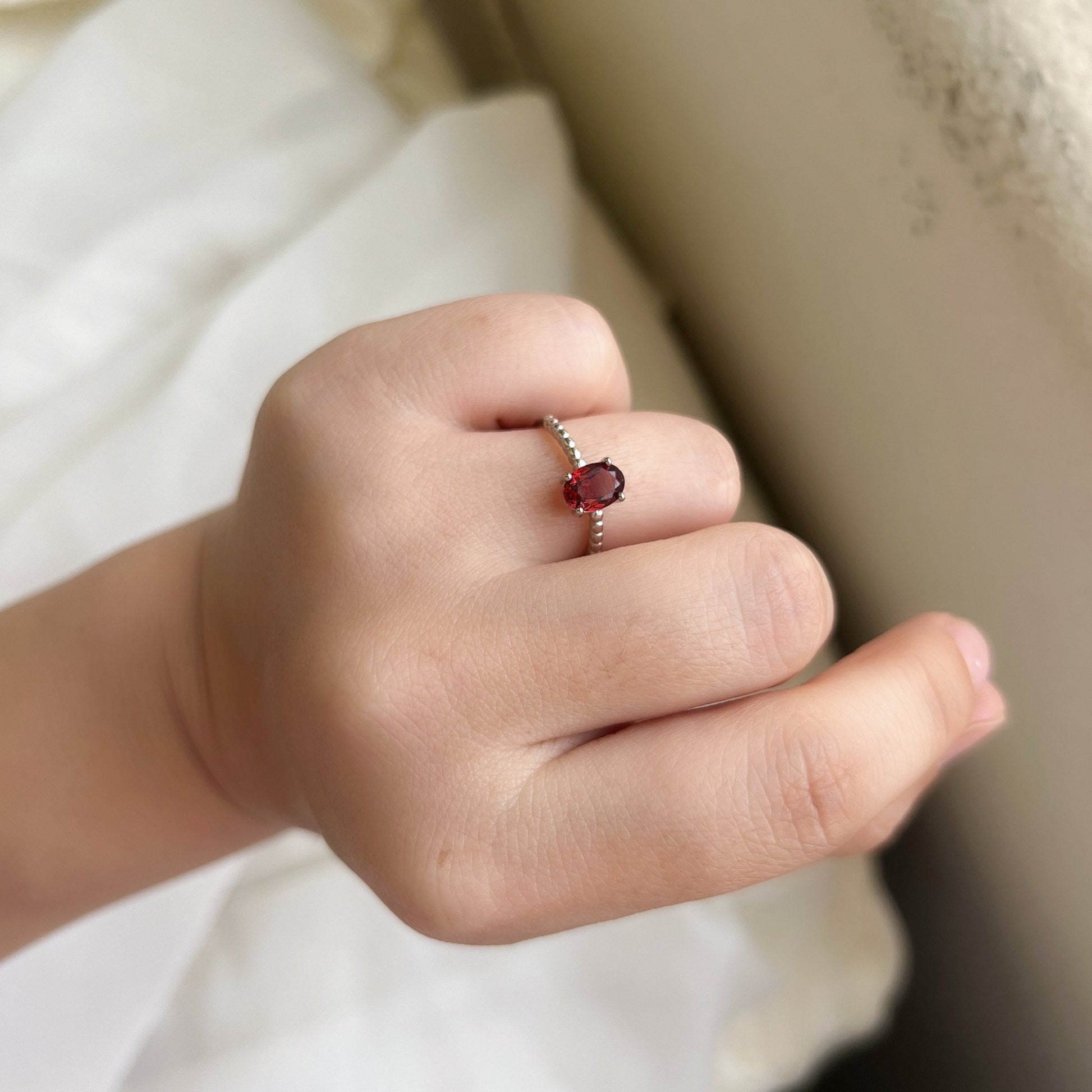 Natural Red Stone Ring, Natural Garnet Ring, S925 Silver Ring, Red Ruby Ring, Tiny Ruby Ring, Stackable Ring, Adjustable Ring, Red Crystal