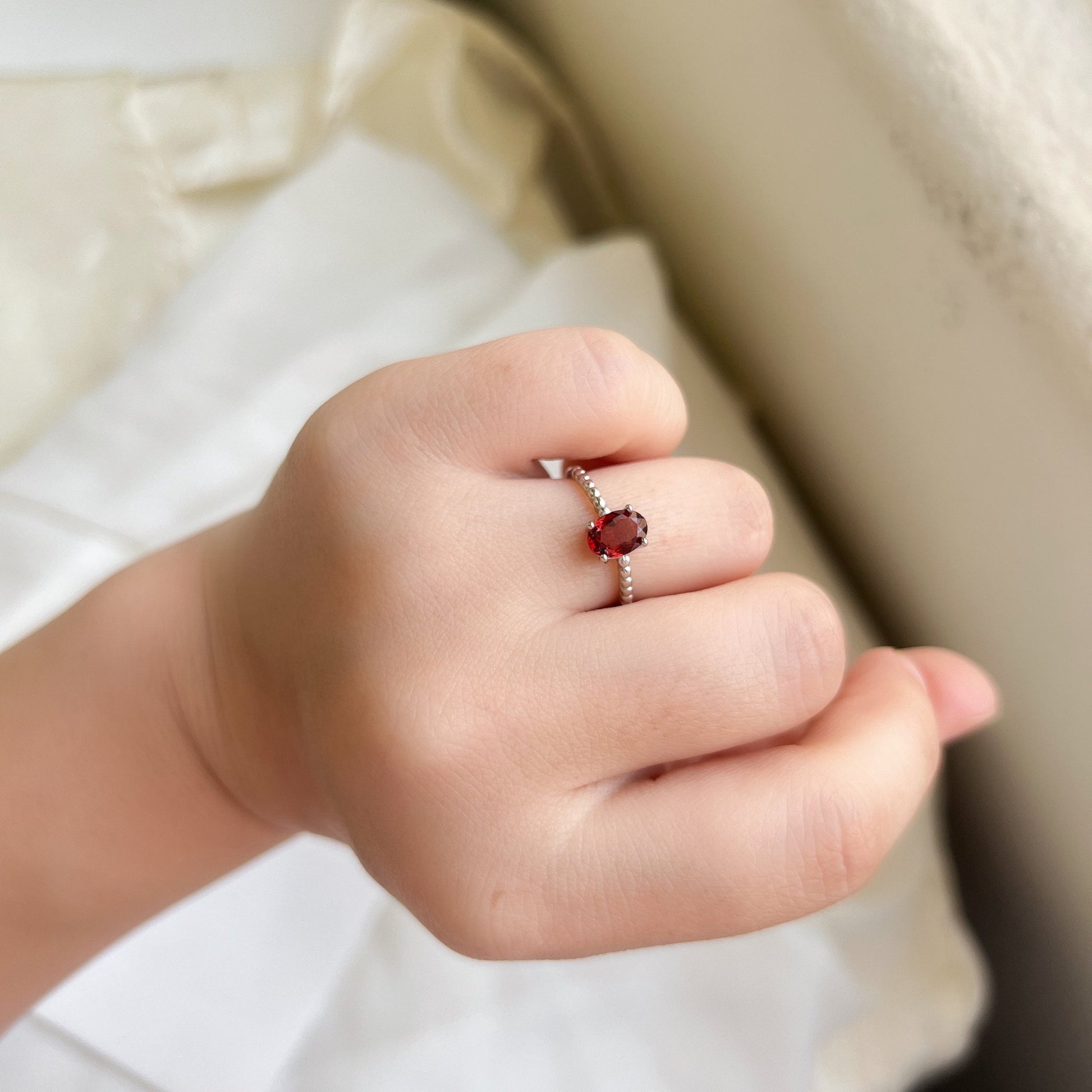 Natural Red Stone Ring, Natural Garnet Ring, S925 Silver Ring, Red Ruby Ring, Tiny Ruby Ring, Stackable Ring, Adjustable Ring, Red Crystal