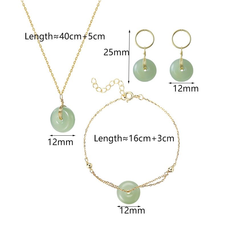 Natural jade Necklace, Hetian Pendant Necklace, Jade Gold jewelry, Dainty Jade Necklace, Jade Donut Necklace, Green Nephrite Pendant