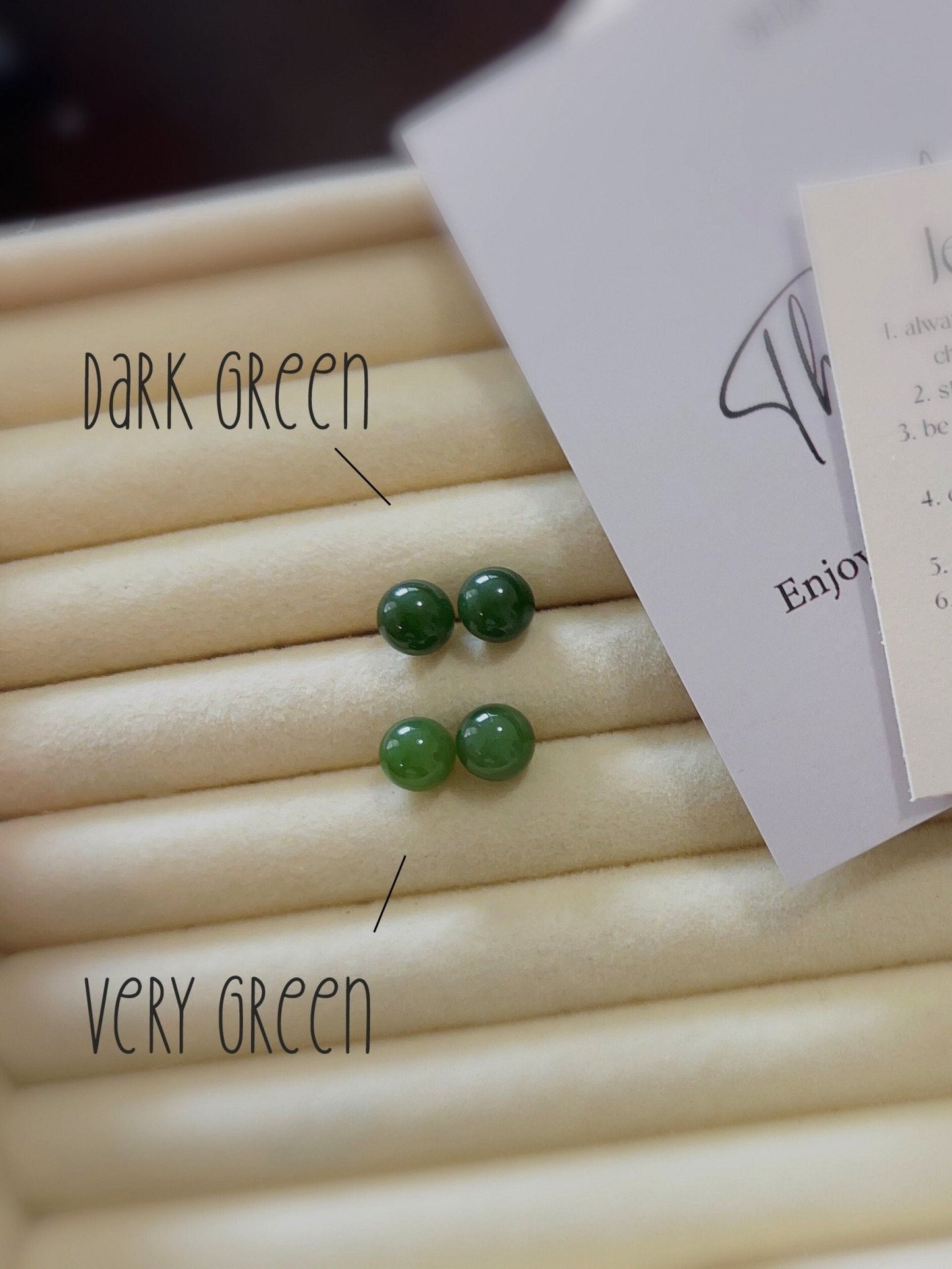 Natural Jade Earrings, 6mm 8mm Jade Stud Earrings, Jade Earring Stud, Green Jade Earrings, S925 Sterling Silver Earring, Green Jade Earrings