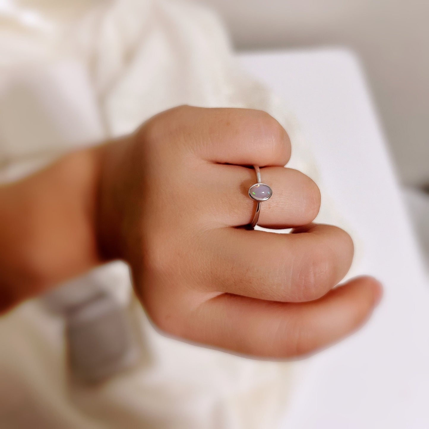 Opal Silver Ring, Opal Ring, Silver Opal Ring, S925 Sterling Silver Ring, Round Opal Ring, Oval Opal Ring, Dainty Silver Ring, Stacking Ring