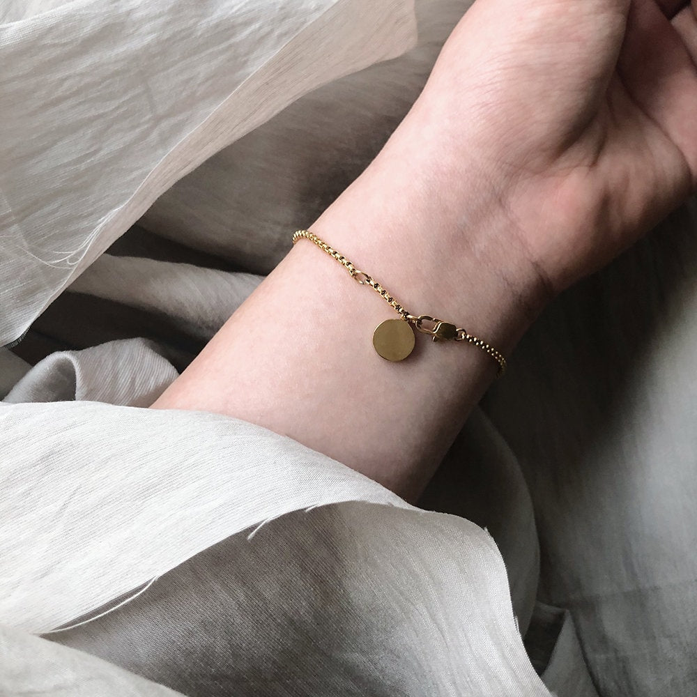 Dainty Pearl Bracelet, Fresh Water Pearl Bracelet, Natural Pearl Bracelet, 18K Gold Plated Bracelet, Wedding Bracelet, 1 Pearl Bracelet