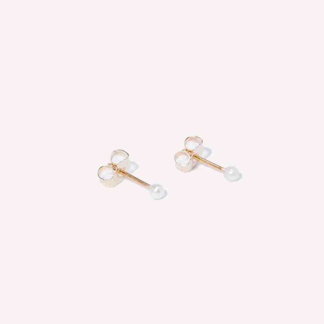 Tiny Pearl Earrings, Mini Pearl earrings, Genuine Pearl Earrings, Gold Filled Earrings, Fresh Water Pearl Earrings, Bridesmaid Earrings, Wedding Earrings Gift