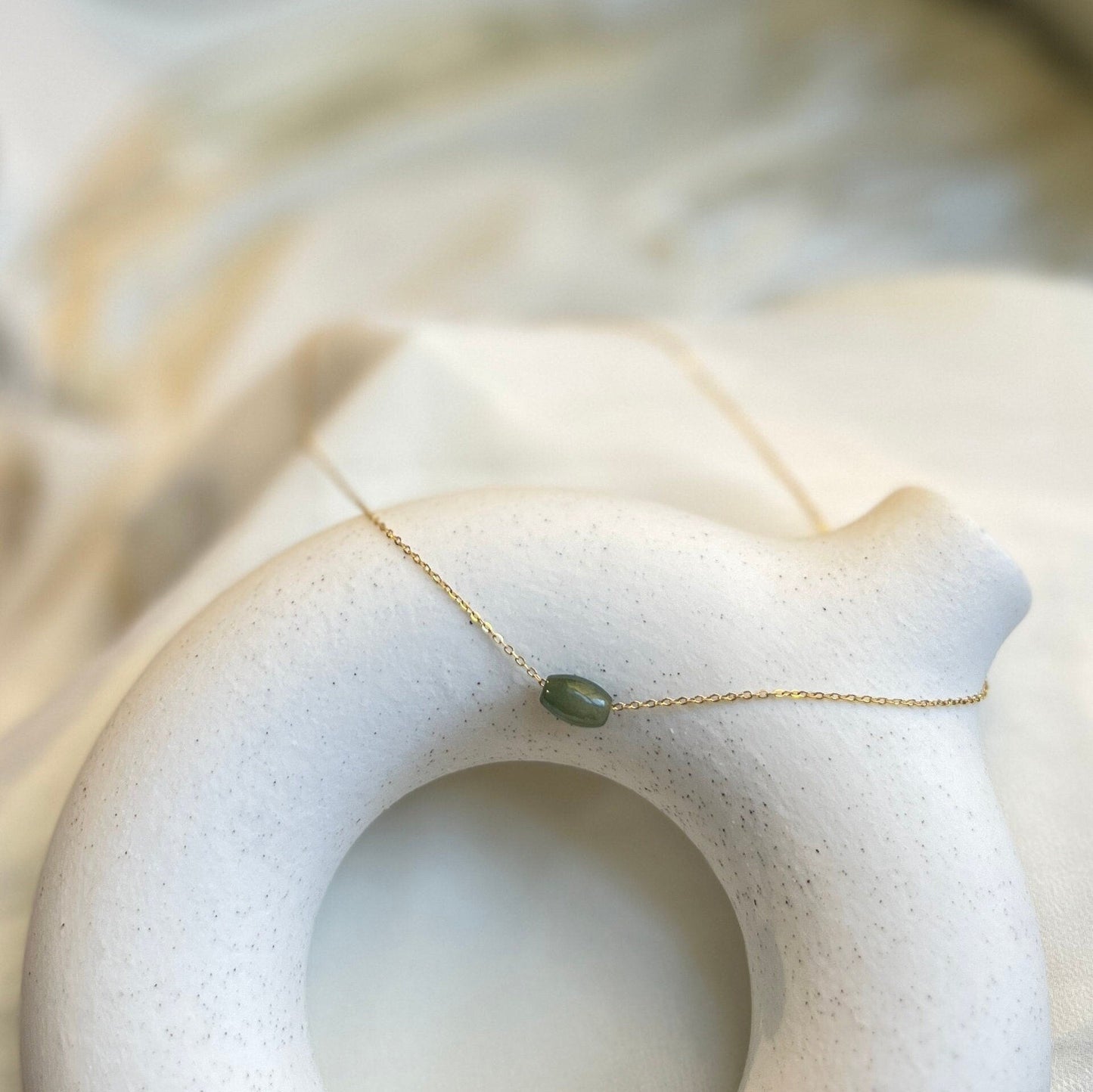 Natural Jadeite Necklace, Dainty Jadeite Choker, Burmese Jade necklace, Myanmar Jade Necklace, Tiny Jadeite Necklace, Gold Filled Chain