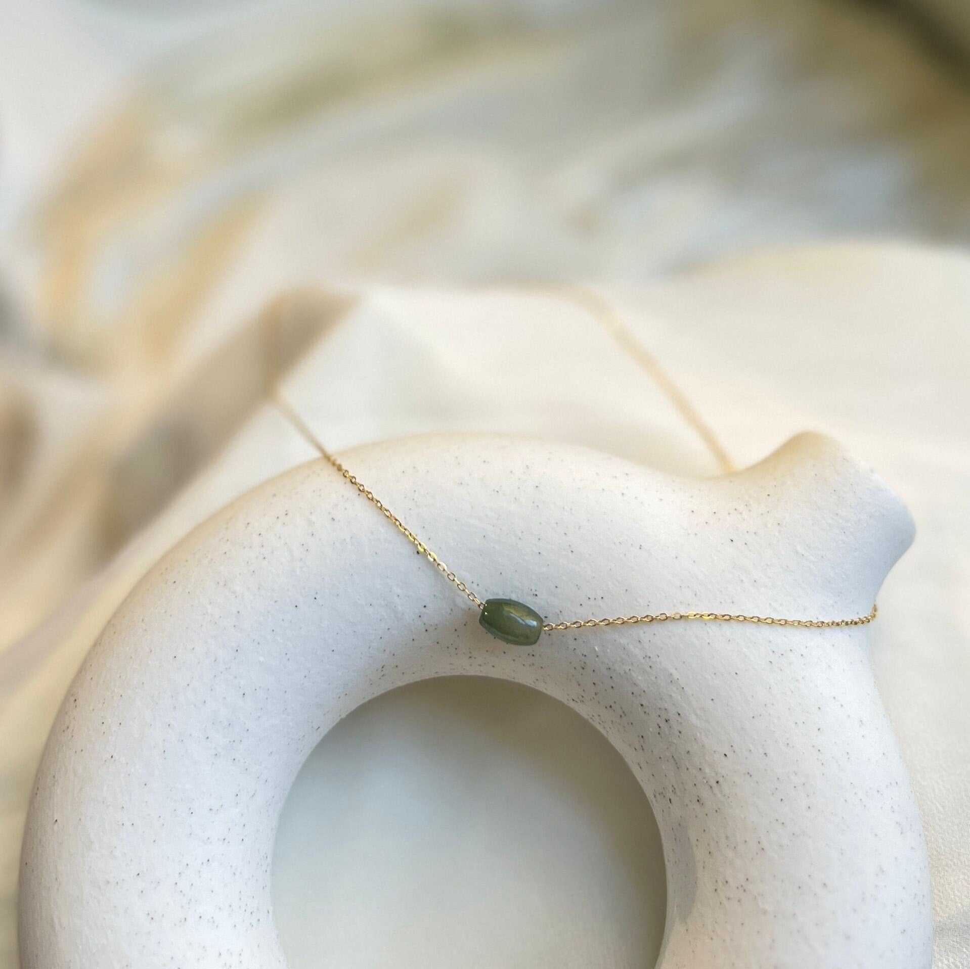Natural Jadeite Necklace, Dainty Jadeite Choker, Burmese Jade necklace, Myanmar Jade Necklace, Tiny Jadeite Necklace, Gold Filled Chain