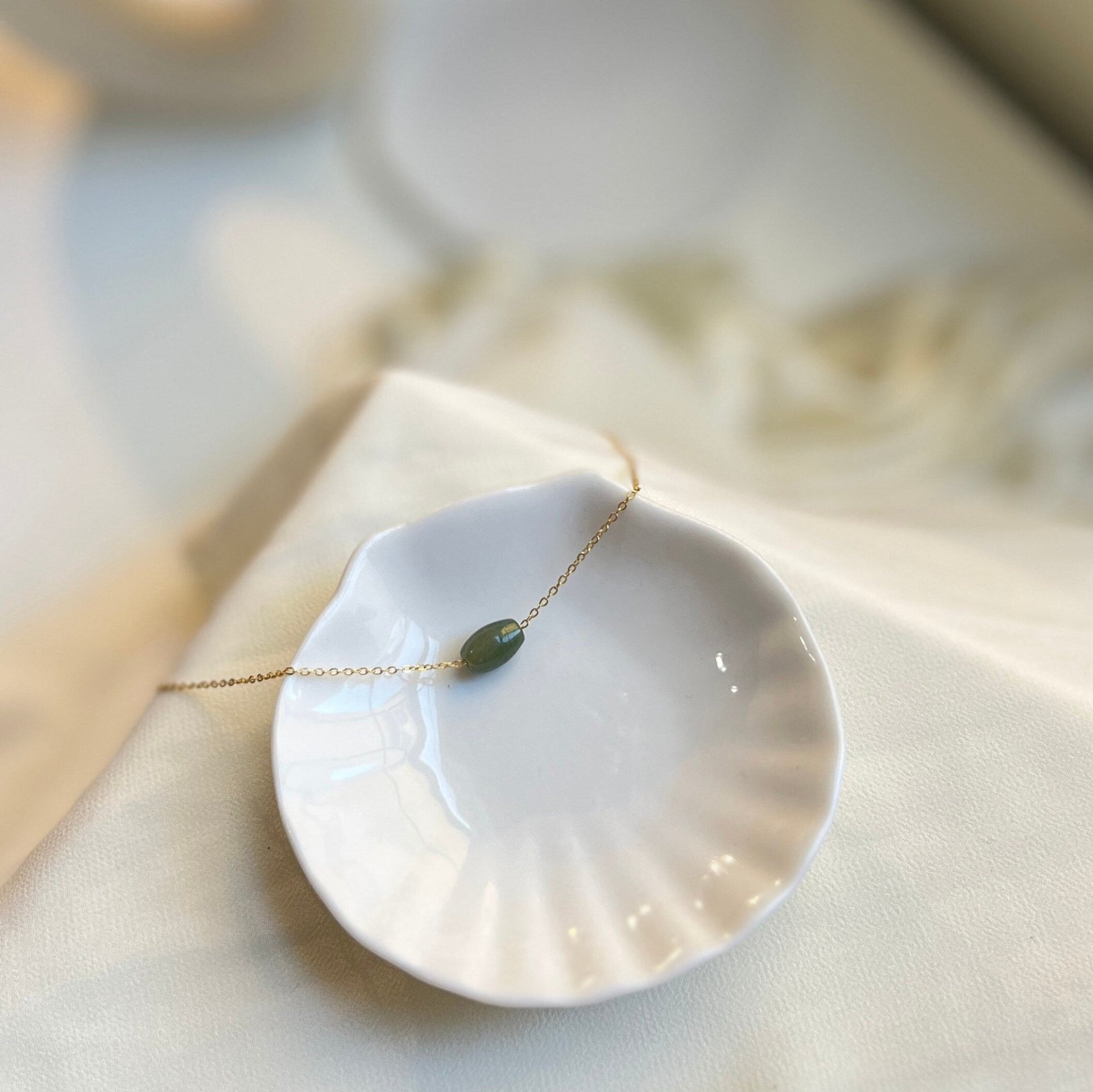 Natural Jadeite Necklace, Dainty Jadeite Choker, Burmese Jade necklace, Myanmar Jade Necklace, Tiny Jadeite Necklace, Gold Filled Chain