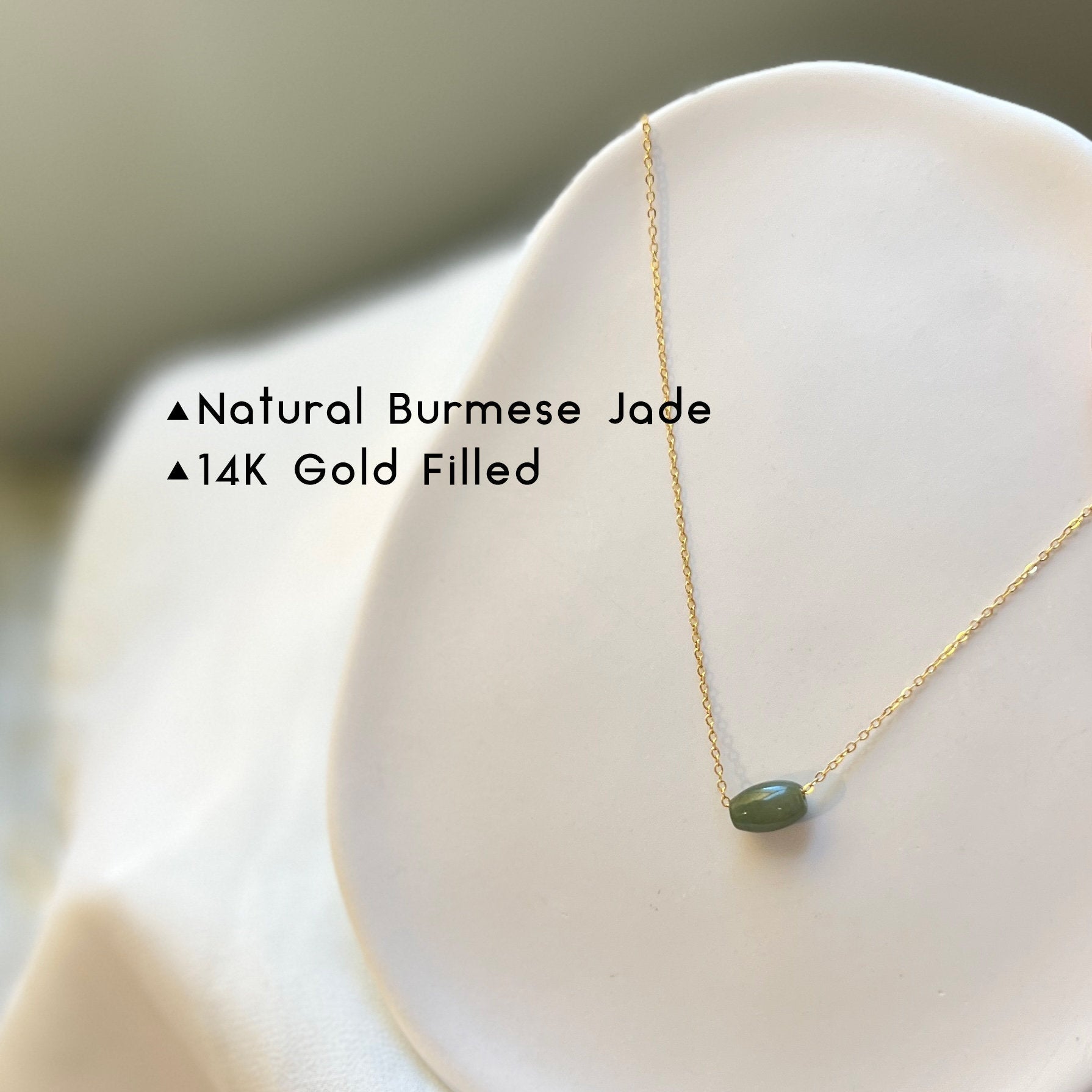 Natural Jadeite Necklace, Dainty Jadeite Choker, Burmese Jade necklace, Myanmar Jade Necklace, Tiny Jadeite Necklace, Gold Filled Chain